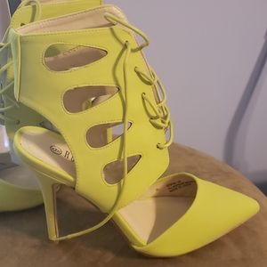 Lime heel sandals